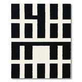 Geometric Modern Black and White Bold Black White Geometric Grid Area Rug