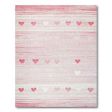 Pink Pixel Hearts Striped Area Rug