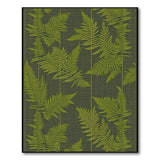 Lush Green Fern Floral Vintage Area Rug