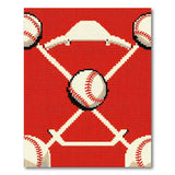 Retro Pixelated Baseball Diamond Rug