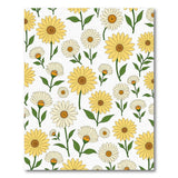 Yellow Sunflower Daisy Floral Pattern Rug