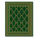 Emerald Green Gold Trellis Area Rug