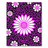 Pink Swirl Daisy Floral Area Rug