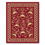 Red Gold Bells Berry Ornate Area Rug