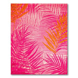 Pink Vibrant Pink Palm Frond Area Rug