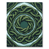 Twisted Green Rope Coil Area Rug