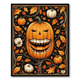 Vintage Jack-O'-Lantern Halloween Washable Area Rug - Low Pile Non-Slip Fall Decor