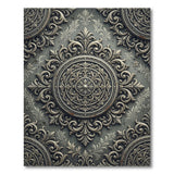 Grey Ornate Grey Baroque Medallion Area Rug