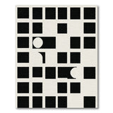Abstract Cutout Black White Geometric Area Rug