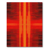 Bold Red Orange Geometric Grid Area Rug