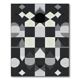 Abstract Geometric Modern Black White Geometric Abstract Area Rug