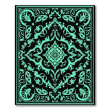 Teal Black Intricate Persian Area Rug