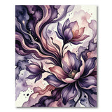 Ethereal Purple Lotus Floral Area Rug