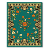 Traditional Persian Ornate Teal Persian Floral Area Rug