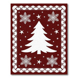 Red Festive Red Christmas Tree Snowflakes Area Rug