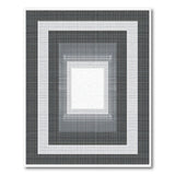 Black White Nested Frames Geometric Area Rug