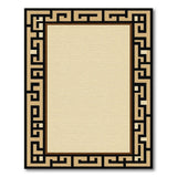 Beige Greek Key Border Geometric Modern Area Rug