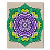 Purple Mandala Green Leaf Area Rug