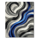 Abstract Swirl Brushstroke Area Rug in Blue Grey