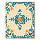Teal Orange Medallion Persian Area Rug