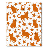 Whimsical Orange Cats Stars Kids Area Rug