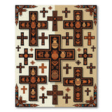 Southwestern Crosses Terracotta Pots Rug