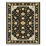 Luxe Black Persian Floral Area Rug