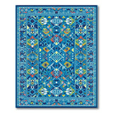 Vibrant Blue Geometric Modern Area Rug