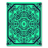 Blue and Teal Ornate Teal Mandala Area Rug