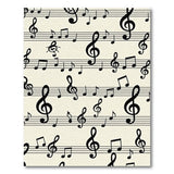 Melodic Notes Clefs Black White Area Rug