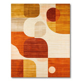 Geometric Modern Orange Geometric Abstract Area Rug