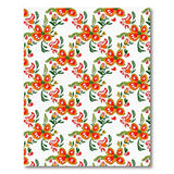 Vibrant Red Orange Floral Pattern Area Rug