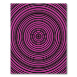 Hypnotic Pink Black Concentric Circles Rug