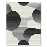 Black and White Abstract Overlapping Circles Black White Area Rug
