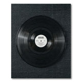Retro Vinyl Record Area Rug Black White