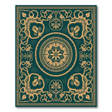 Elegant Emerald Persian Medallion Area Rug