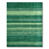 Bold Green Horizontal Stripe Area Rug