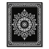 Traditional Persian Black and White Black White Mandala Persian Area Rug