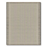Textured Beige Boho Area Rug with Beaded Borders