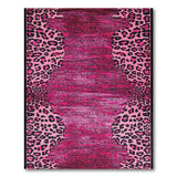 Hot Pink Leopard Abstract Area Rug