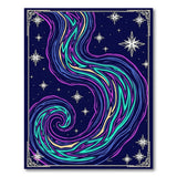 Starry Aurora Swirl Abstract Area Rug