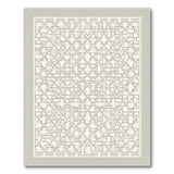 Intricate Grey Lattice Geometric Area Rug