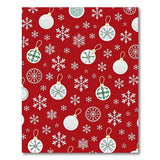 Festive Red Christmas Ornaments Snowflakes Rug