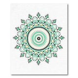 Teal Mandala Geometric Area Rug