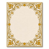 Ornate Gold Leaf Floral Border Area Rug