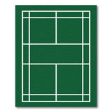 Green Green Tennis Court Geometric Area Rug