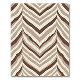 Zigzag Wavy Brown Tan Area Rug
