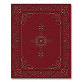 Ornate Red Persian Area Rug with Gold Floral Borders