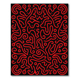 Abstract Area Bold Red Squiggle Abstract Area Rug