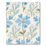 Vintage Blue Floral Pattern Area Rug
